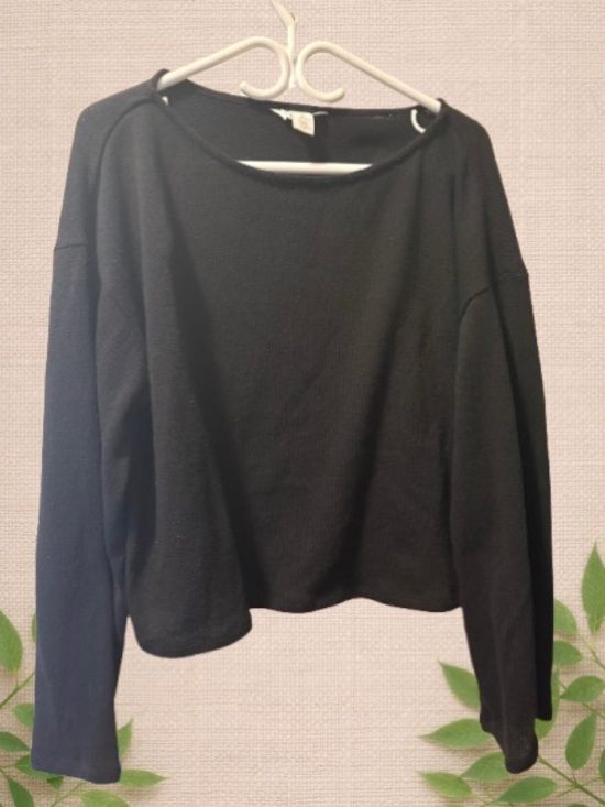 H&M Tops - H&M Black Knit Long Sleeve Top – Size L, Minimalist Essential